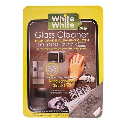 دستمال نظافت وایت اند وایت
جهت نظافت شیشه، لوازم خانگی و ماشین
بدون بر جای گذاشتن لکه، پرز، رد آب و خش
بدون نیاز به استفاده از مواد پاک کننده شیمیایی